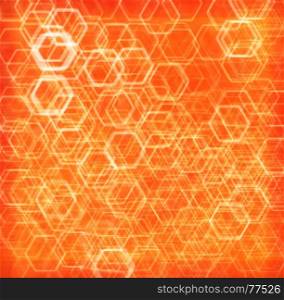 Orange hexode cells abstract background