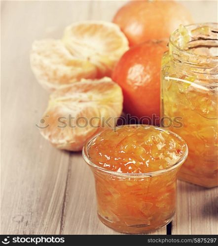 Orange Jam in Glass Jar