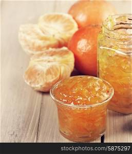 Orange Jam in Glass Jar