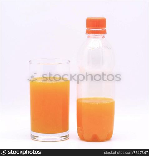 orange juice bottle Isolated on white background