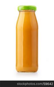 orange juice bottles isolated on white background , with clipping path