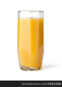 Orange juice in highball glass. Isolated on white background. with clipping path