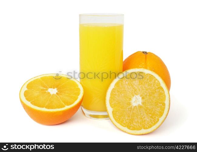 Orange juice isolated on white background. Orange juice