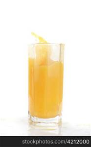 orange juice splash isolated on a white background