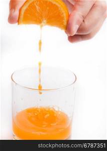 Orange Juice Squeezed Representing Tropical Fruit And Oranges