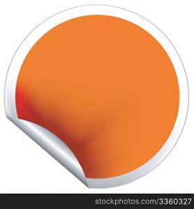 Orange label for commercial design, vector