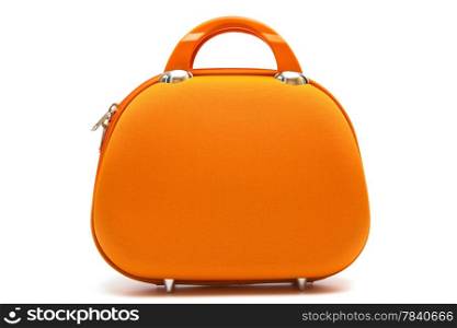 orange large handbag on a white background