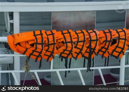 Orange life jackets