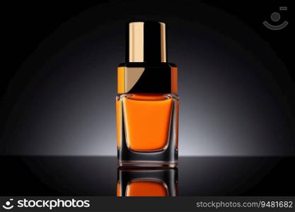 Orange nail polish bottle.