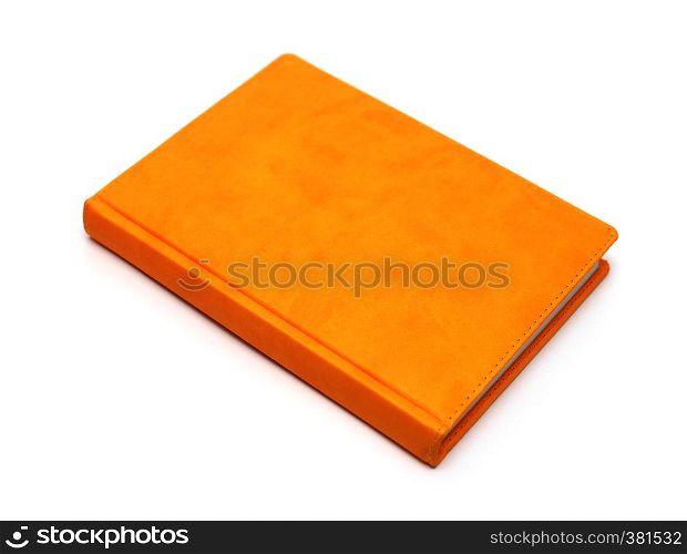orange notebook isolated on a white background