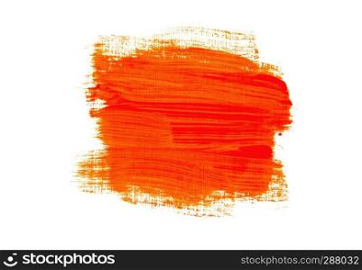 Orange of color strokes on white background with clipping path