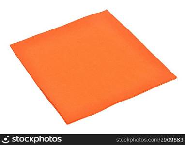 Orange paper napkin for laying isolated on a white background.