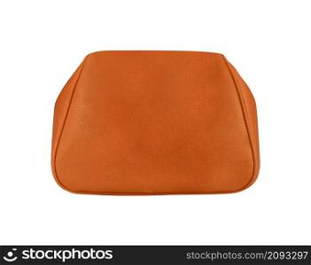 Orange patent handbag isolated