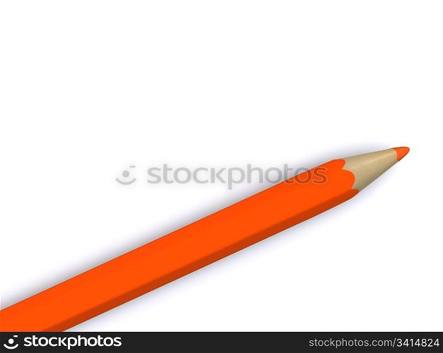 orange pencil. 3D