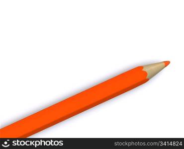 orange pencil. 3D