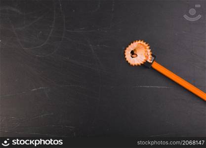 orange pencil sharpening
