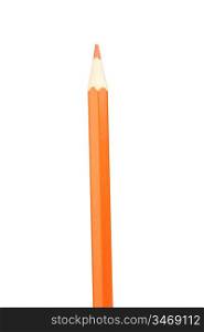 Orange pencil vertically isolated on white background