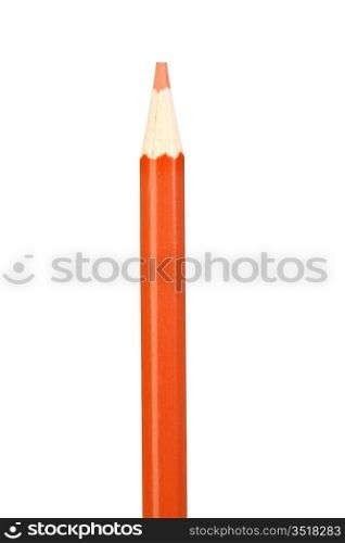 Orange pencil vertically isolated on white background