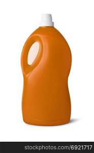 Orange plastic bottle on white background. With clipping path. Orange plastic bottle
