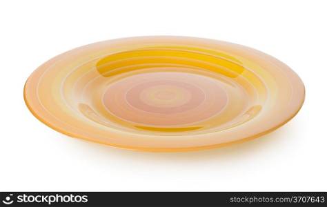 Orange plate isolated on a white background
