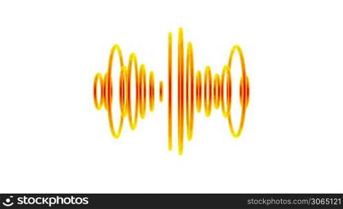 Orange pulsating sound waves