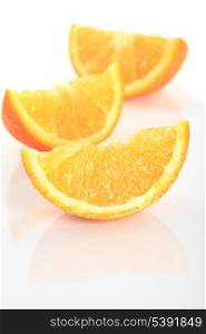 orange&rsquo;s parts isolated on white, prepared for juice