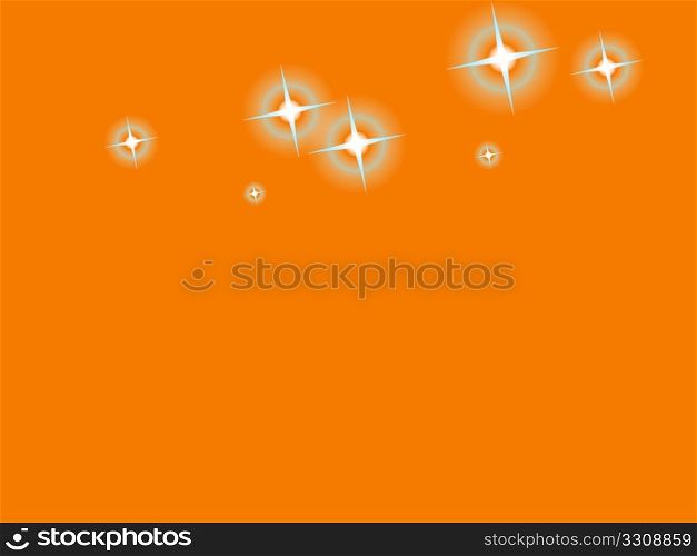 Orange sky with gray stars. Orange sky with stars