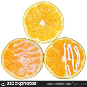 Orange slices. Skin treatment.