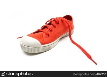 orange sneaker on a white background