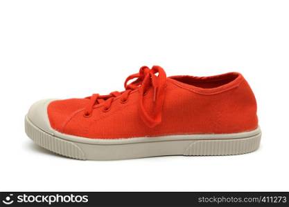 orange sneakers on a white background