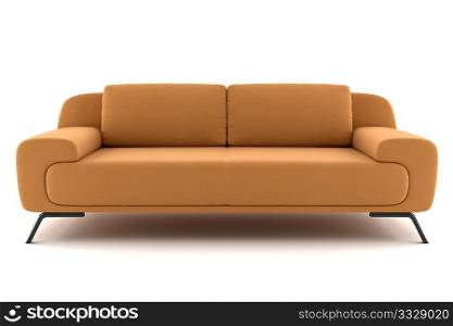 orange sofa isolated on white background