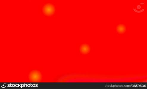 Orange spheres fly on a red background