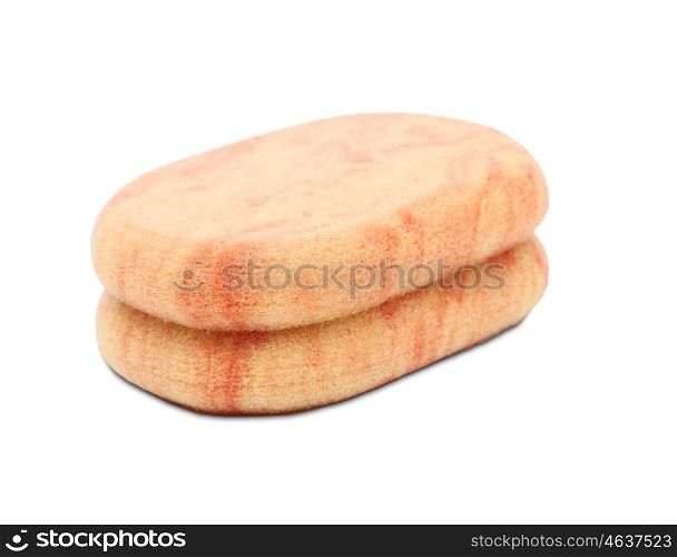 Orange sponge bath isolated on a white background