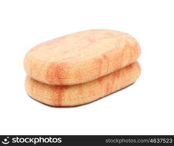 Orange sponge bath isolated on a white background