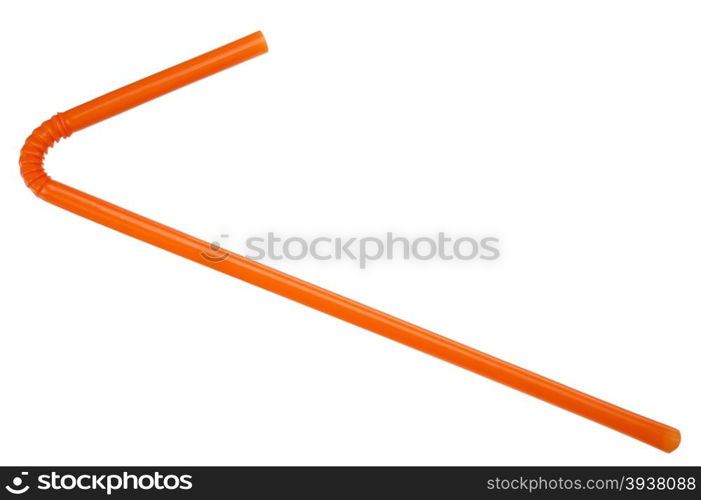 Orange straw on white background