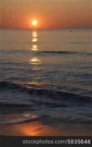 orange sunset at the north portuguese coast