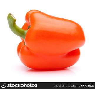 Orange sweet bell pepper isolated on white background cutout