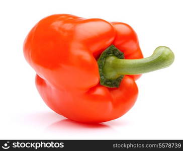 Orange sweet bell pepper isolated on white background cutout