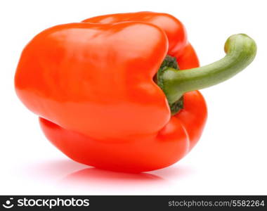 Orange sweet bell pepper isolated on white background cutout