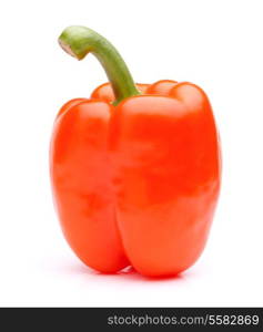 Orange sweet bell pepper isolated on white background cutout