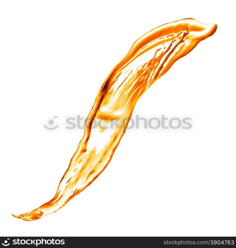 orange water splash isolated on white