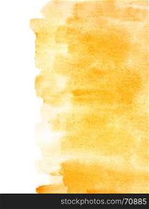 Orange watercolor background with isolated edge