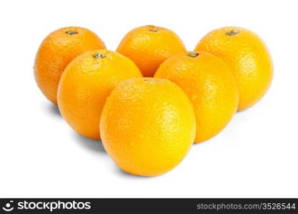 oranges like billiard balls isolated on white