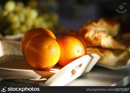 Oranges on a table