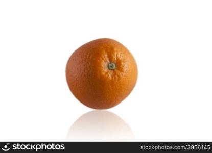 oranges on white background. orange on white background with mirror reflection