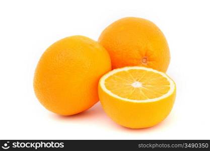 oranges slice pile isolated on white