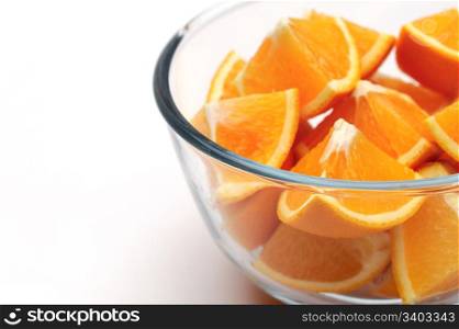Oranges. Sliced oranges on a white background