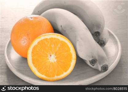 Oranges with sepia filter healthy fruits background, stock photo