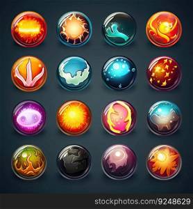 orb magic sphere game ai generated. abstract fantasy, power glass, round shiny orb magic sphere game illustration. orb magic sphere game ai generated