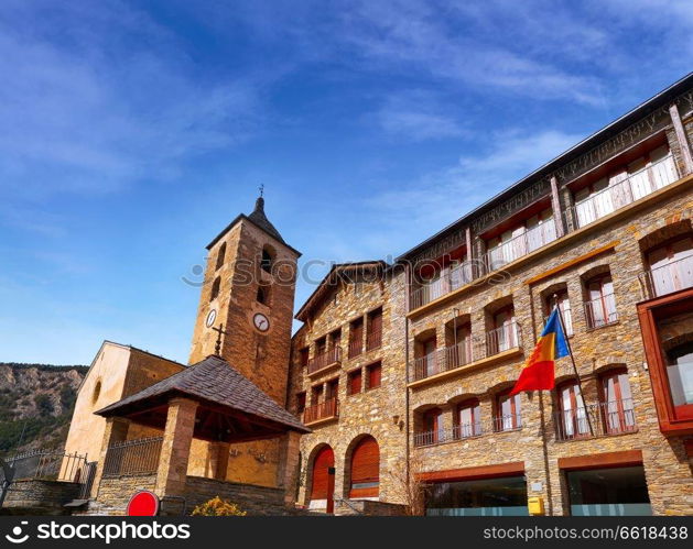 Ordino village in Andorra Pyrenees in ski area